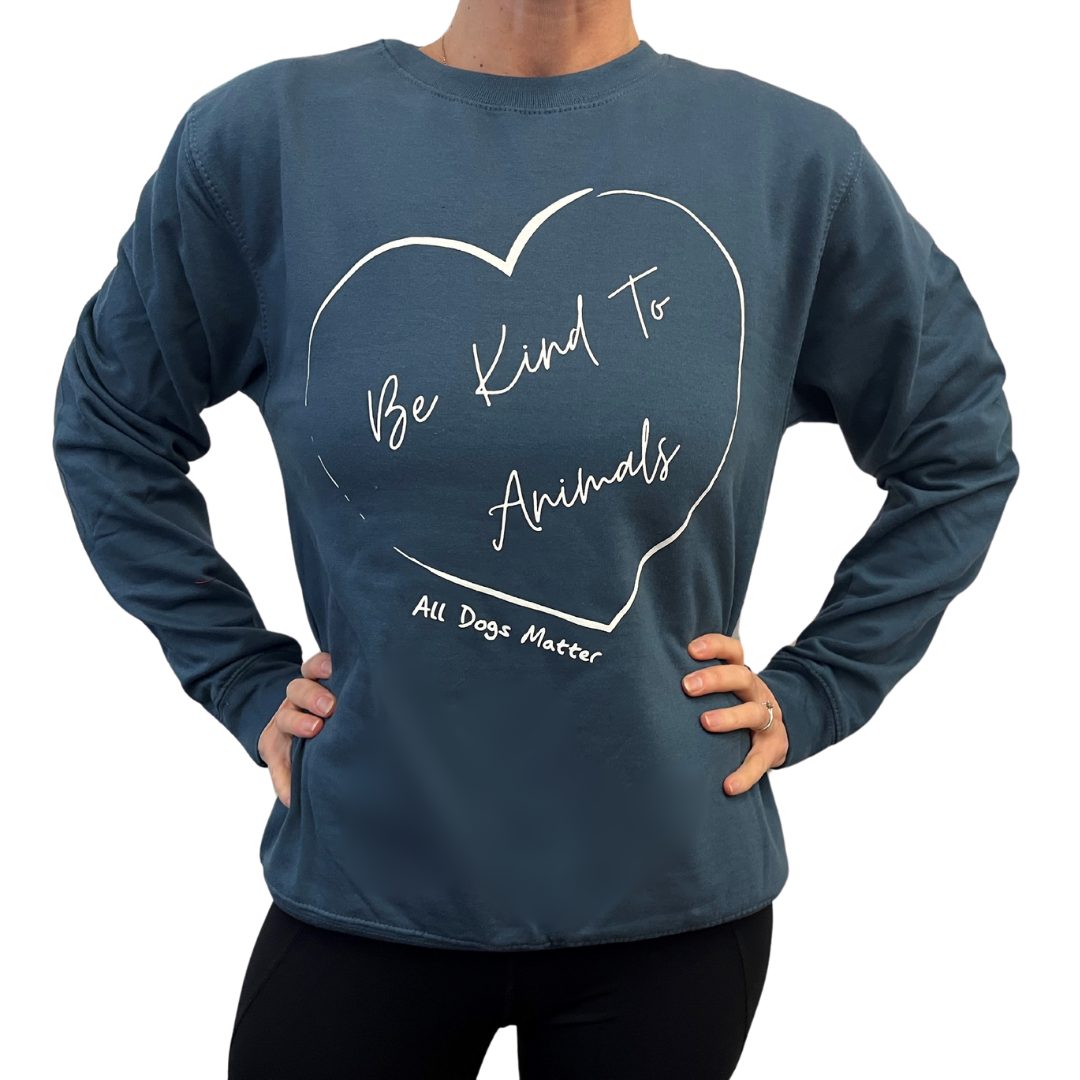 Be Kind To Animals Denim Blue Sweatshirt