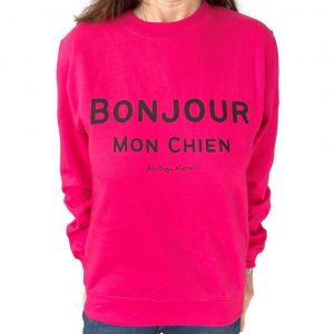 Bonjour Mon Chien Sweatshirt – Hot Pink