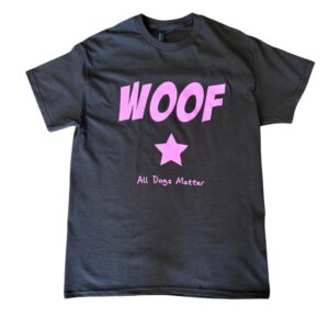 WOOF! T-Shirt Chocolate and Pink