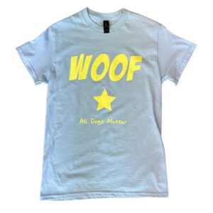 WOOF! T-Shirt Blue and Yellow