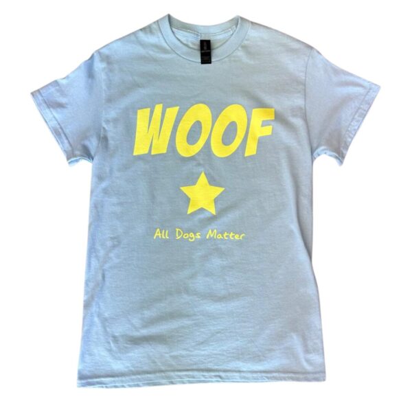 WOOF! T-Shirt Blue and Yellow