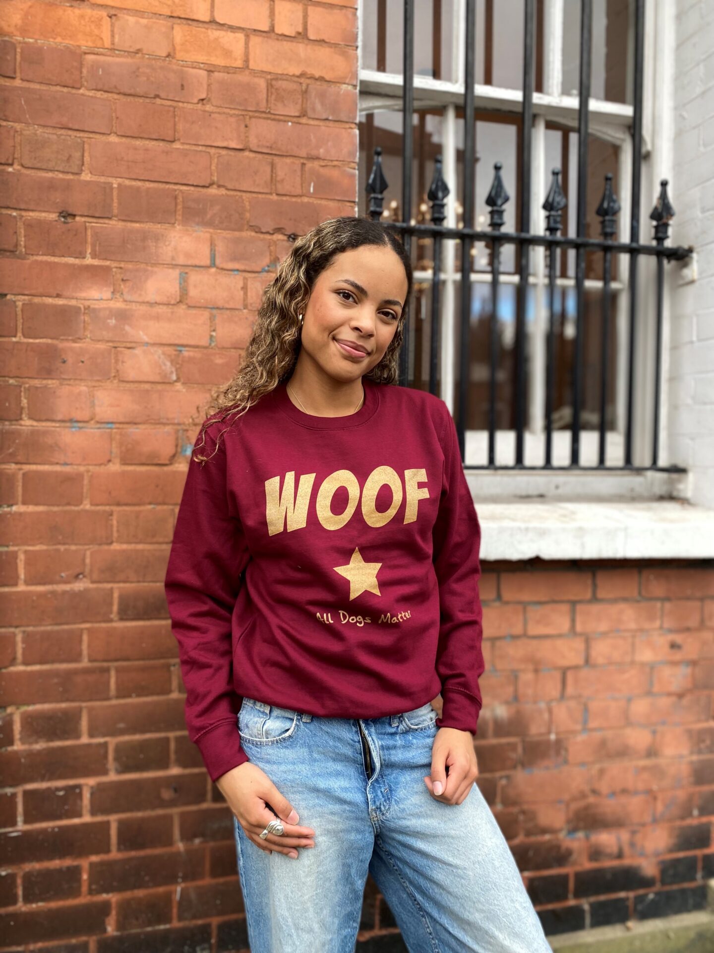 WOOF Sweatshirt – Burgundy and Gold