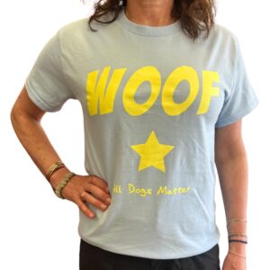 WOOF! T-Shirt Blue and Yellow
